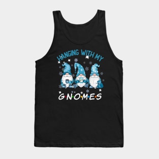 Funny Christmas Gnome Hanging With My Gnomies Family Pajamas Tank Top